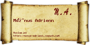 Mónus Adrienn névjegykártya